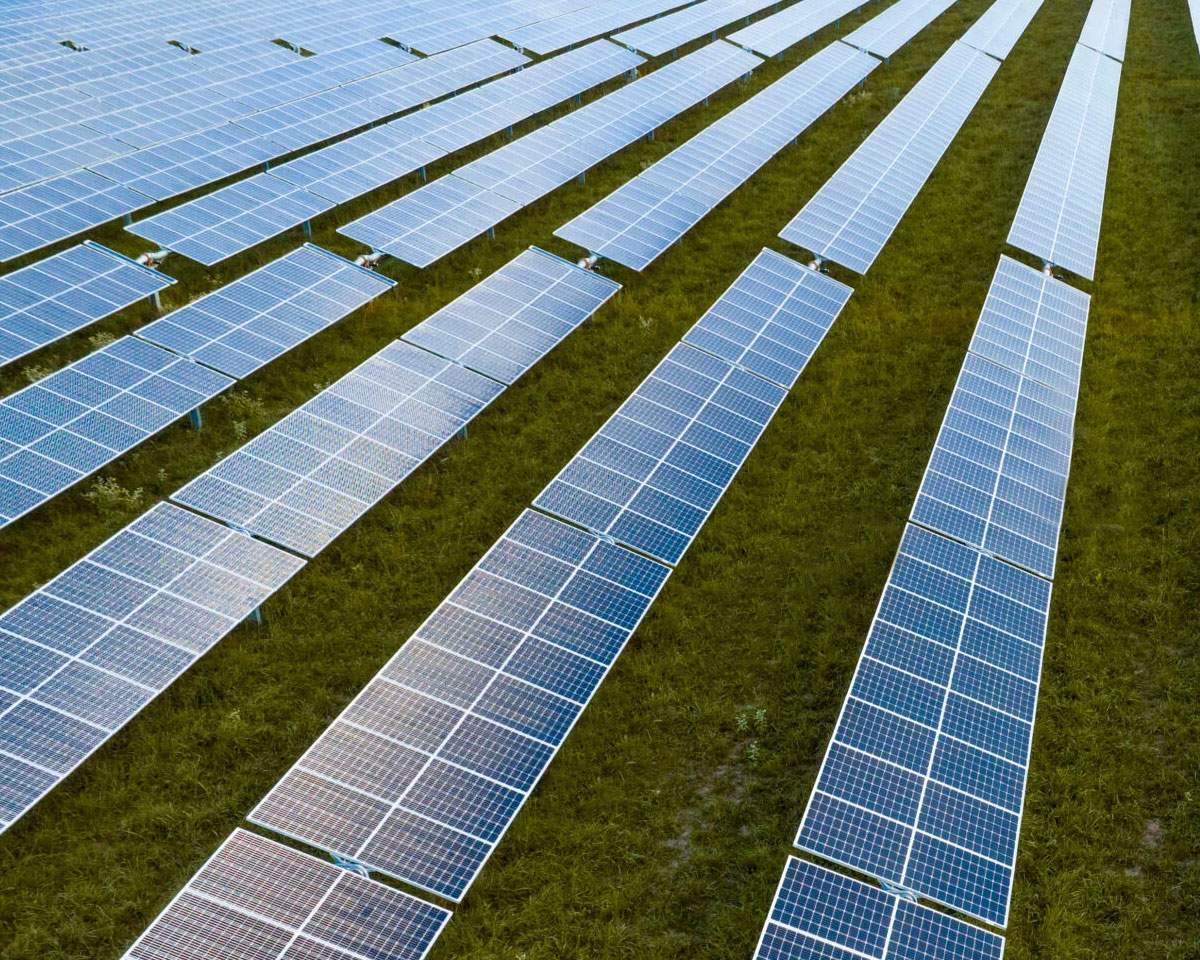 Utility-scale solar field prepared for module installation